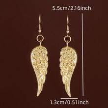 JOJELOO 18K Gold Plated Cubic Zirconia Angel Wing Pendant Earrings - Exquisite Feather Design, Luxurious Jewelry, New Fashion Accessory, Ideal Gift For Special Occasions - Multicolor 2 - View 11