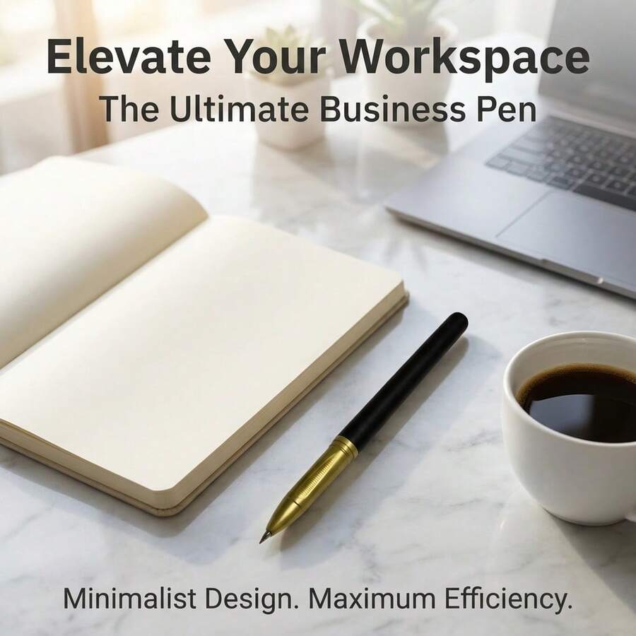 8PCS Simple Matte Black Ballpoint Pen Gold Plated Writing Tip Clean Quick Dry Ink Pen For Student Journal Business Gift