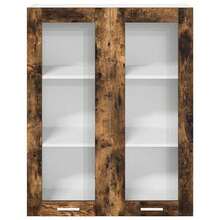 Roble Madera de ingeniería Armario Colgante 80x31x100cm Mueble de Cocina Armario de Almacenaje Montaje en Pared Estante Interior Pasillo Cuarto de Lavado Piso Hogar Despensa Organización Orden Sala de Estar - Marrón - Ver 5