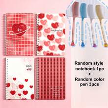 4PCS A5 Spiral Notebook Set, Cute Cartoon Cover, 60 Lined Pages, Random Pattern, Back To School Essential - A - View 2