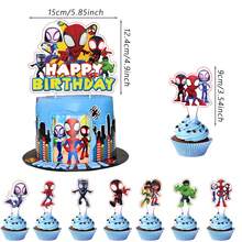 25pcs Spider Friend Cake Topper,Cupcake Toppers, Birthday Decorations,Spider Friend Theme Party Supplies, Birthday Decorations,Spider Friend Cake Decorations,Spider Friend Birthday Party Decorations - Cartoon - View 3