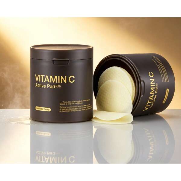 Mediheal Vitamin C Active Pad 60Pcs – 3% Niacinamide + Pure Vitamin C Brightening Toner Pads, Daily Leave-On Treatment For Dull & Tired Skin, Fades Dark Spots & Evens Texture, Perfect For AM/PM Skincare Routine