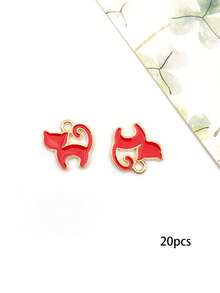 20pcs Multi-Color Cartoon Cat, Dog, Horse Oil Drip Pendant DIY Alloy Jewelry Accessories Necklace Bracelet Decorative Charms - 20pcs - View 12