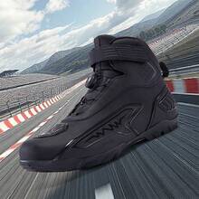 Off-Road Motorcycle Boots Leather Ankle Boots Unisex Rider Riding Boots Equipment All-Season Casual Breathable Racing Boots - Black - View 9