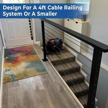 2ft-4ft Complete Set 42" Deck Railing System With Handrail Cuttable, Modular T304 Stainless Steel Black Level Drilled Railing Posts Kit With 1/8" Railing Hardware - 4FT + Level Mount - View 4