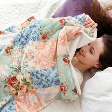 Bohemian Style Pastel Floral Pattern Blanket, Ultra Soft Blanket, Suitable For Sofa And Bed, Holiday Theme Cozy Blanket, Spring And Summer Warm Gift - Multicolor - View 5
