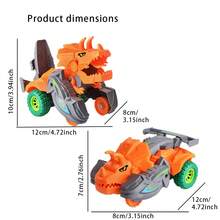 Children's Collision Transforming Dinosaur Car, Dinosaur Shaped Transforming Toy Car, Educational Game Model Toy - Multicolor - View 3