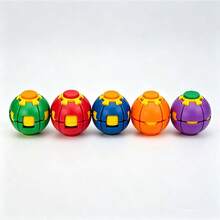 1pc Random Color 3D Printed Rotating Stress Relief Ball, Pressable Toy For Kids, Halloween And Birthday Gift - Multicolor - View 5