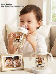 1 pieza Taza de entrenamiento con boquilla de patito de PPSU con escala, taza con pajita linda, anti-asfixia, a prueba de fugas, capacidad de 330ml - Multicolor - Ver 12