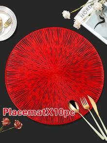 1/2/4/6/8/10/12件組PVC餐墊，廚房餐桌用，室內/戶外適用，可水洗耐熱易擦拭，餐桌墊與杯墊，適合露營、節慶、婚禮、派對 - 彩色 - 查看 32