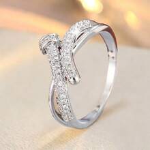 1pc Creative Geometric Patchwork Design Cubic Zirconia Women's Ring - Multicolor - View 1