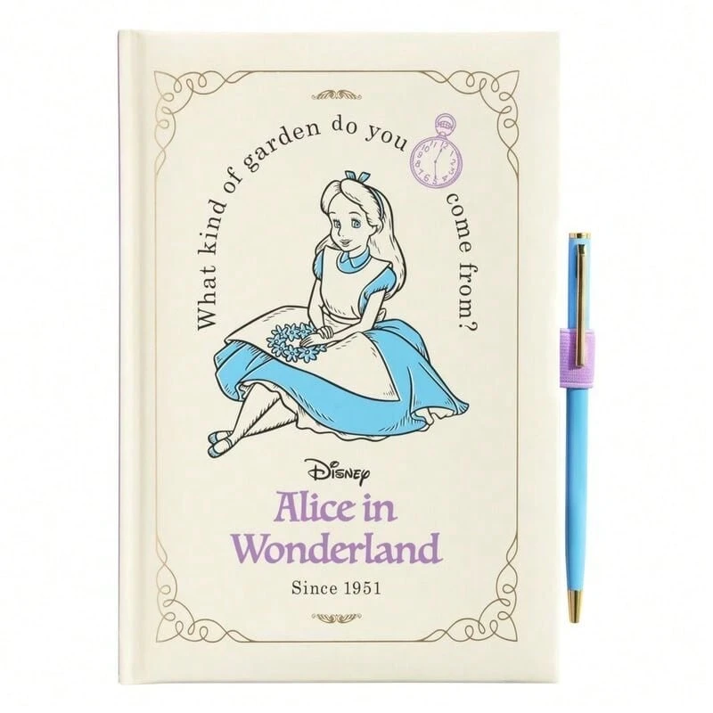 Safta Disney Alice In Wonderland Premium A5 Notebook, 96 Sheets, Hardcover And Glued Binding, With Matching Pen And Inner Pocket - Premium A5 - View 1