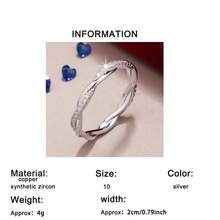 1pc Sparkling Cubic Zirconia Eternity Ring For Women, Perfect For Wedding, Birthday, Anniversary, Valentine's Day - Silver - View 6