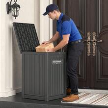 Package Delivery Box Outside, Storage Box With Lockable Secure, Outdoor Resin Package Drop Container Waterproof Backyard, Garden, Patio & Lawn, Black - Black - View 4