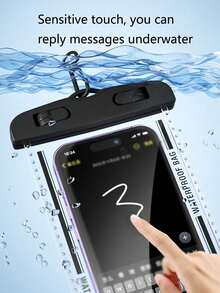 2pcs/Set Waterproof Diving Phone Pouch, Touchscreen Sealed Swimming Dust-Proof Shock-Proof Rain-Proof Floating Portable Phone Case - Multicolor - View 5