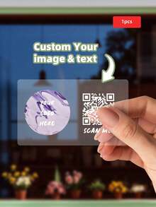 1/10/40/100/160 قطعة ملصقات شعار وملصقات رمز QR - ملصقات شكر على طلبك - تصميم قابل للتخصيص، شعار ونص كود مسح وسائل التواصل الاجتماعي، ملصقات مقاومة للماء، فينيل، لوازم تغليف الأعمال الصغيرة - شفاف - مشاهدة 20