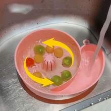 New Snail Shaped Automatic Fruit Vegetable Washing Machine Basket, Hands-Free Soaking Cleaning Colander With Drain Design, Portable Kitchen Filter Water Strainer Bowl For Grape Strawberry Berry Veggie - Multicolor - View 3