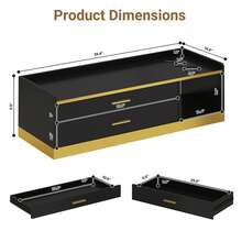 Advwin 39.4" Wall Mount Salon Stations For Hair Stylist, Professional Floating Barber Desk With Gold Accent, 2 Drawers & 3 Tool Holders, Modern Styling Station With Storage For Barbershop, Beauty & Spa - Black + Gold - View 3