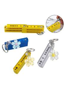 Portable Folding Ruler With Keychain,Cherry Blossom Pendant Ruler Charm,Office Measurement Tools,Cute Bag Charm,Pocket Tape Measure - Multicolor - View 8