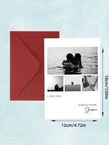 Personalized Photo Wedding Valentine's Day Card, Customizable Name And Date - Custom Couple Photo Anniversary, Suitable For Wedding, Engagement, Valentine's Day - Add Your Own Photo And Text - Multicolor - View 13