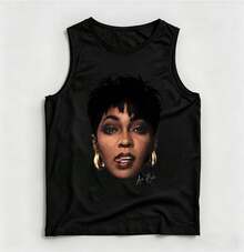 Vintage Anita Baker Big Head T-Shirt Unisex Retro R&B Graphic Tank Top Must-Have For 80s Music Fans Soft Comfy Top Perfect For Concerts Hangouts - Black 10 - View 1