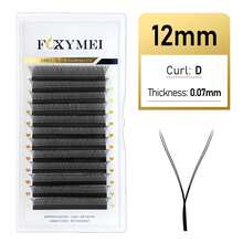 FOXYMEI 12 Rows New W-Shape Eyelashes C/D Curl W-Shape Lash Extensions YY Imported Material Handmade Natural False Eyelashes 8-15mm Pre-Made Dense Fan Shape 0.07mm Thickness Lightweight Soft Auto-Blooming Salon Style - View 24