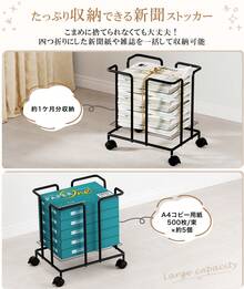 マガジンラック 収納 雑誌収納 新聞ラック 移動可能 キャスター付き 本棚 古本 オフィス用品 国内配送 - ブラック 1個 - チェックする 5