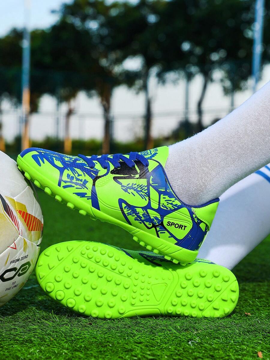 Kids' Fashion Football Shoes With Studs For Artificial Grass, Low-Top Campus Soccer Shoes For Students, Suitable For Small And Large Fields, Sports Shoes