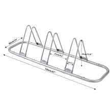 COMINGFIT Soporte de Almacenamiento Ajustable para estacionamiento de Piso de Bicicleta de 3 Bicicletas, para Bicicletas de montaña MTB Carretera Almacenamiento de Garaje Interior, Plateado - Multicolor - Ver 4