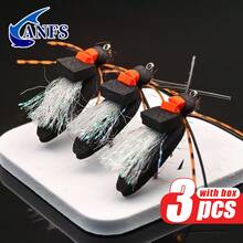 ANFS 3pcs Fly Fishing Flies -Black Foam Cicada Flies, Foam Flies, Size 8#, Ideal For Fly Gift - Multicolor - View 4