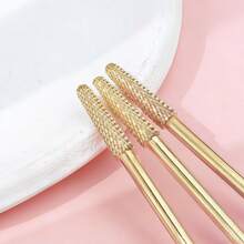 Gold-Plated Tungsten Carbide Nail Drill Bit With Portable Dust-Proof Storage Box, 3/32 Universal Shank, Fast Cleaning Of Nail Groove Residue, Salon And Home Dual-Use Nail Tool - Multicolor - View 1