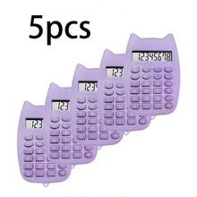 1pc/5pcs Lightweight Pocket Cat-Shaped Calculator, Mini Body Fits In Pencil Case Or Bag For Easy Carrying, Basic Calculation + Memory Function For Daily Accounting, Bottom Hanging Hole Compatible With Lanyard To Prevent Loss, Portable Simple Calculator For Commuting, Library Study, And Business Trips - A - View 9