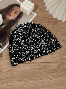 1pc Women's Spring/Summer Thin Hollow-Out Sequin Decor Handmade Crochet Knit Hat, Suitable For Spring/Summer/Autumn Daily Outdoor Wear, Random Sequin Color - Hollow Sequins - View 8