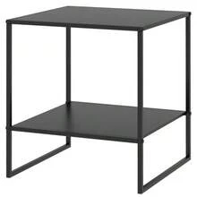Industrial Style Side Table, Coffee Table, Bedside Table, 1 Shelf, Black - 黑色 - 查看 1