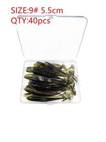 40pcs Multi-Color T-Tail Soft Lures, 5.5cm & 7cm Two Sizes, Bionic Small Fish Artificial Bait, Freshwater & Saltwater Fishing, Suitable For Amur, Bass, Mandarin Fish - Multicolor - View 9