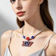 1pc Hot-Selling Exaggerated Number 2027 Pendant Necklace, European And American New Style Hip-Hop Versatile New Year Neck Chain Neck Ornament - Multicolor - View 2