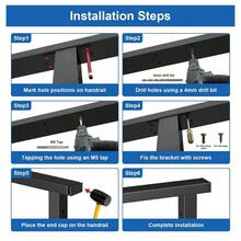 1Pack 4FT Stainless Steel Black Railing Handrails Deck Stair Railing Post System, 304 Stainless Steel Handrails, Metal Handrail Outdoor Indoor - 4' + 1* Handrail - View 4