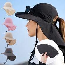 1pc Women's Summer Foldable Bucket Hat, Breathable Sun Protection Hat For Outdoor Hiking, Beach Vacation Wear - Multicolor - View 1