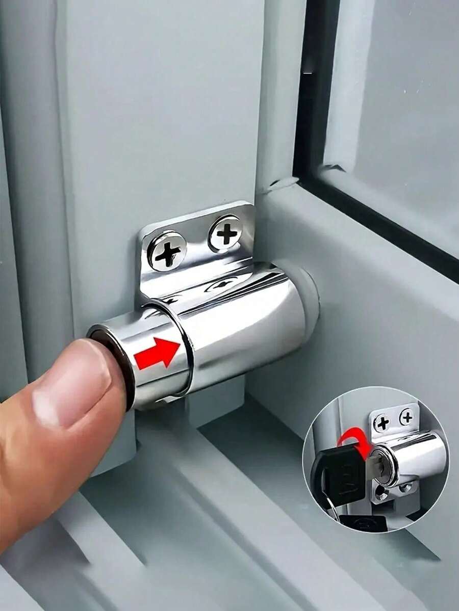 9pcs Sliding Door & Window Anti-Theft Lock Set, Window Security Lock, Anti-Theft Lock, Window Protection Lock, Anti-Pry Key Lock Limit Switch Double Security, Suitable For Sliding Window/Door, Quick Installation, Home/Office/Store Security Protection - Multicolor - View 1