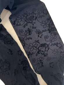 1 Pair Vintage Dark Hollow Lace Gothic Court Rose Flocked Tights, Subculture Y2K Hot Girl Stockings - Multicolor - View 5
