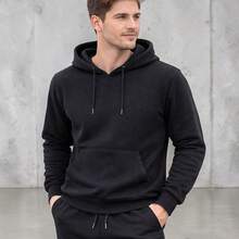Men Hoodie Co-Ords - Black - View 2