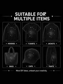 12pcs Hot-Stamping Rhinestone Patches, Crystal Heat Transfer Sequins Applique, Suitable For Clothing Handmade DIY Decoration - SG-128 - View 3