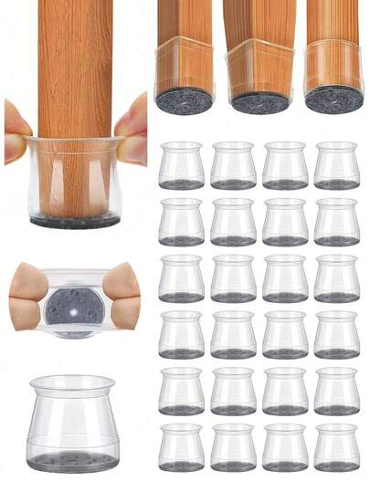 1/10pcs Silicone Chair Leg Floor Protector Covers, Anti-Scratch Furniture Foot Pads Silent Sliders, Effectively Prevent Floor Scratches And Reduce Moving Noise, Suitable For Restaurant, Kitchen And Living Room Solid Wood Floor Furniture Protection Accessories