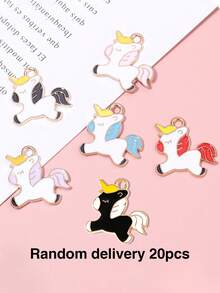 20pcs Multi-Color Cartoon Cat, Dog, Horse Oil Drip Pendant DIY Alloy Jewelry Accessories Necklace Bracelet Decorative Charms - 20pcs - View 19