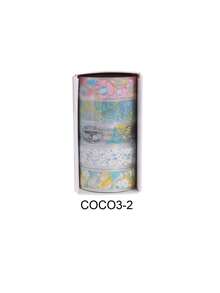 5 Rolls Of Boxed Floral Pattern Handbook Tape, Transparent Waterproof PET Tape, Personalized Fresh Student Handmade DIY Scrapbook Decoration Material Tape,Back To School,School Supplies - Sets - View 17