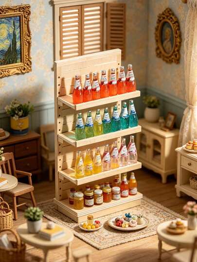 1pc 16.1cm Dollhouse Miniature Adjustable Pegboard High Shelf Display, Fresh Ins Style 1:12 Luxury Dollhouse Miniature Accessory, Suitable For Living Room, Kitchen, Study Scenes In Luxury Dollhouse, Compatible With Vintage Study, Balcony Corner, Minimalist Wooden Cabin Scenes, Display And Storage For Collectibles