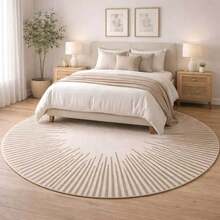 1pc Radial Line Round Rug, Decorative Carpet, Floor Mat, Living Room Carpet, Bedroom Carpet, Minimalist Rug - Multicolor - View 5
