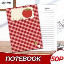 Caderno em Branco Fofo de Tomate 50 Folhas/100 Páginas A5 Caderno Portátil Bloco de Notas Caderno de Desenho Planejador Presente de Volta às Aulas Aniversário - Caderno A5 - Visão 1