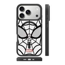 Miniso Marvel Spider-Man 創意個性化蜘蛛網 MagSafe 磁吸充電防摔保護殼，相容 Apple 17 Pro Max/iPhone 17/18 Pro/18 Pro Max/16 Pro/15/14/13/17 Air/12/16 Pro/15 Plus，適合學生使用 - 黑色 - 查看 3