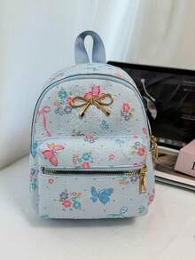 Ransel bergaya preppy dengan motif kupu-kupu yang stylish ini memiliki desain unik yang cocok untuk penggunaan sehari-hari dan juga menjadi hadiah yang bagus untuk remaja. - MultiWarna - View 7